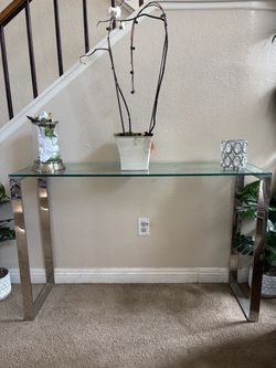 Glass Console Table Chrome