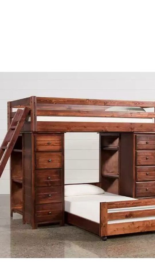 Kids Double Bed Dresser Desk.