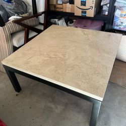 Travertine Coffee Table, 3 Foot Square