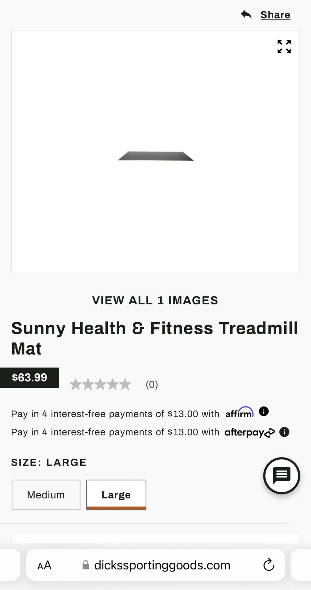 Sunny Health & Fitness Treadmill Mat
