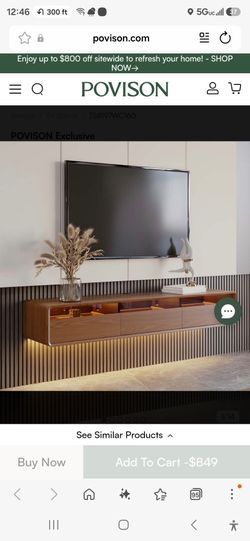 Floating Walnut TV Stand $350