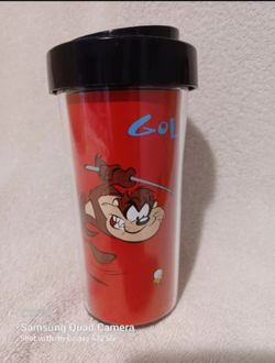 Vintage Looney tunes taz golf travel tumbler cup