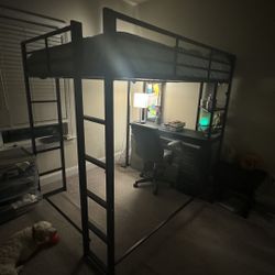 Bunk Bed W/ Study Office Desk (Mattress Separate)