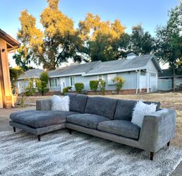 Scandinavian Designs Large Chenille Sectional | Down-Feather Cushions | FREE Delivery