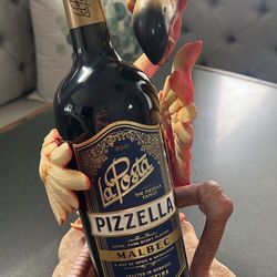 Pink Flamingo Wine /Liquor Bottle Holder (only) Retro Resin Heavy Unique