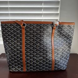 Brown Goyard Beach Tote Bag