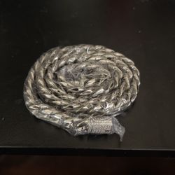 20 Inch White Gold Plated Cuban