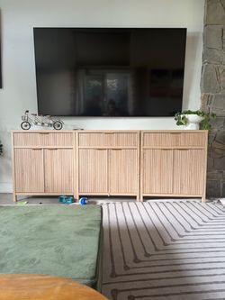 Natural Rattan Sideboard Cabinet Set