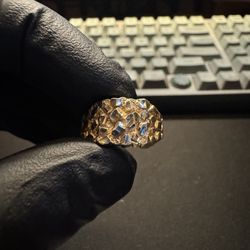 10k Solid Gold Nugget Ring 