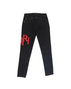 Amiri Men’s Size 30 Black Denim Jeans with Red Logo Brand New with Tags