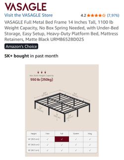 Full Metal Bed Frame 14’ Tall