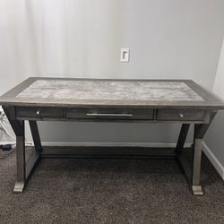 Grey shabby Chic style Desk and storage shelving