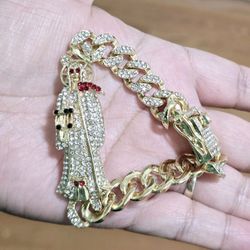 Santa Muerte Bracelet 18k Gold Plated 