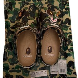 BAPE Crocs Camo Size 10 – New 