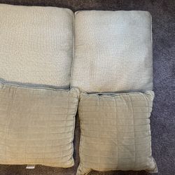 Four Neutral Decorative Pillows For Bed / Couch / Sofa