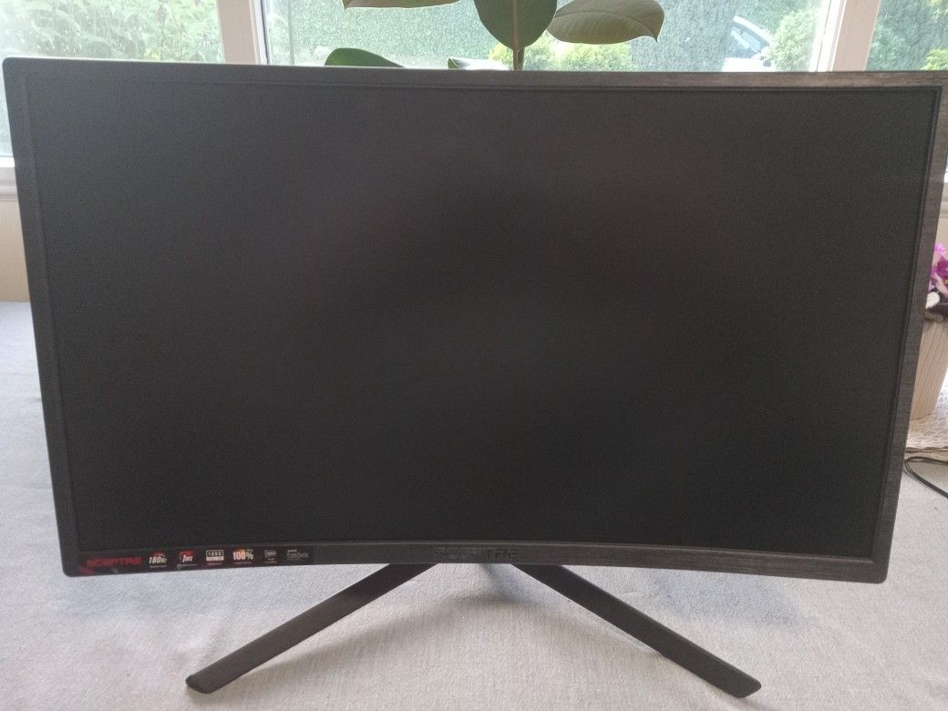 Sceptre 24-inch Monitor 1080p 180Hz, Curved Display, AMD FreeSync, 99% sRGB, Dual Connectivity 2 DP 2 HDMI