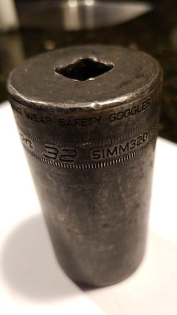 SnapOn SIMM320 1/2" Drive 6-Point Metric 32 Flank Drive® Deep Impact Socket