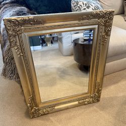 Beautiful Vintage Beveled Mirror with Gold Frame