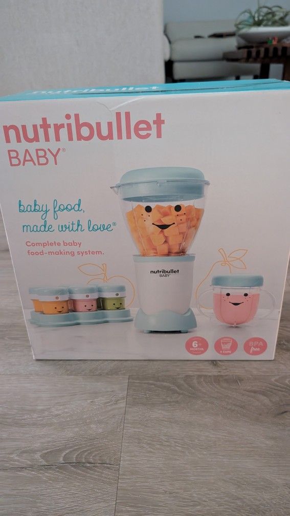 NutriBullet NBY-50100 Baby Complete Food-Making System, 32-Oz, White, Blue, Clear