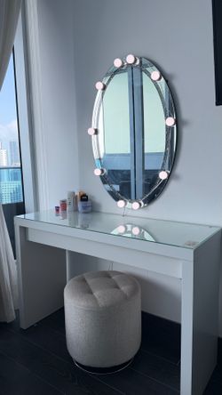 Vanity + mirror + chair
