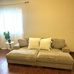 Drinel 86” Corduroy Square Arm Sofa  