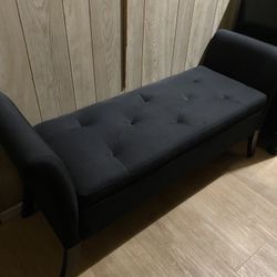 Yaheetech Ottoman with Storage, 52" Storage Ottoman Bench with Safety Hinge, Upholstered Bench with Seating for Bedroom, Living Room, Holds up to 661