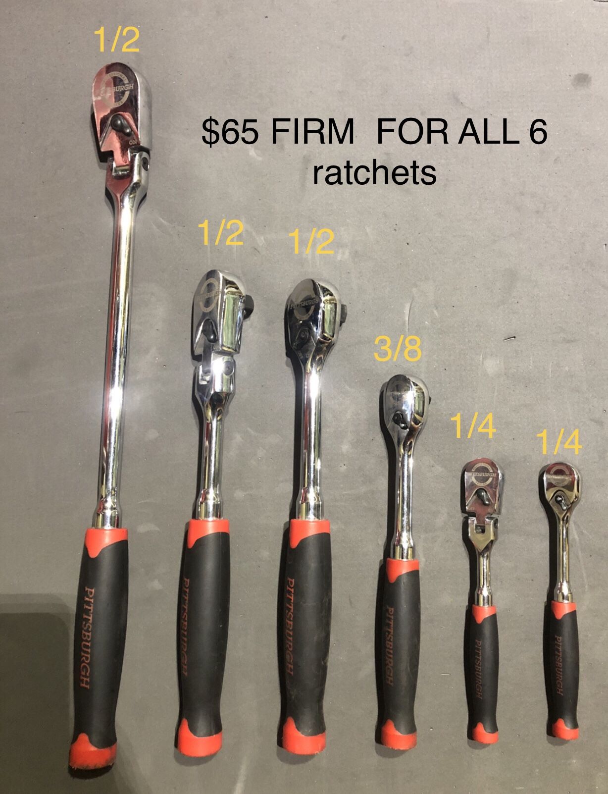 6 Pittsburgh Professional Series Ratchets