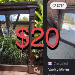 $20 Brown Vanity Mirror / Bathroom mirror