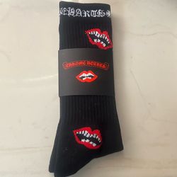 Black chrome hearts socks