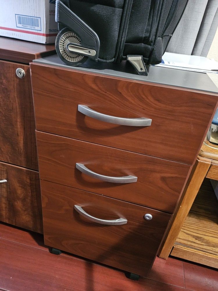 Wood File Cabinet 