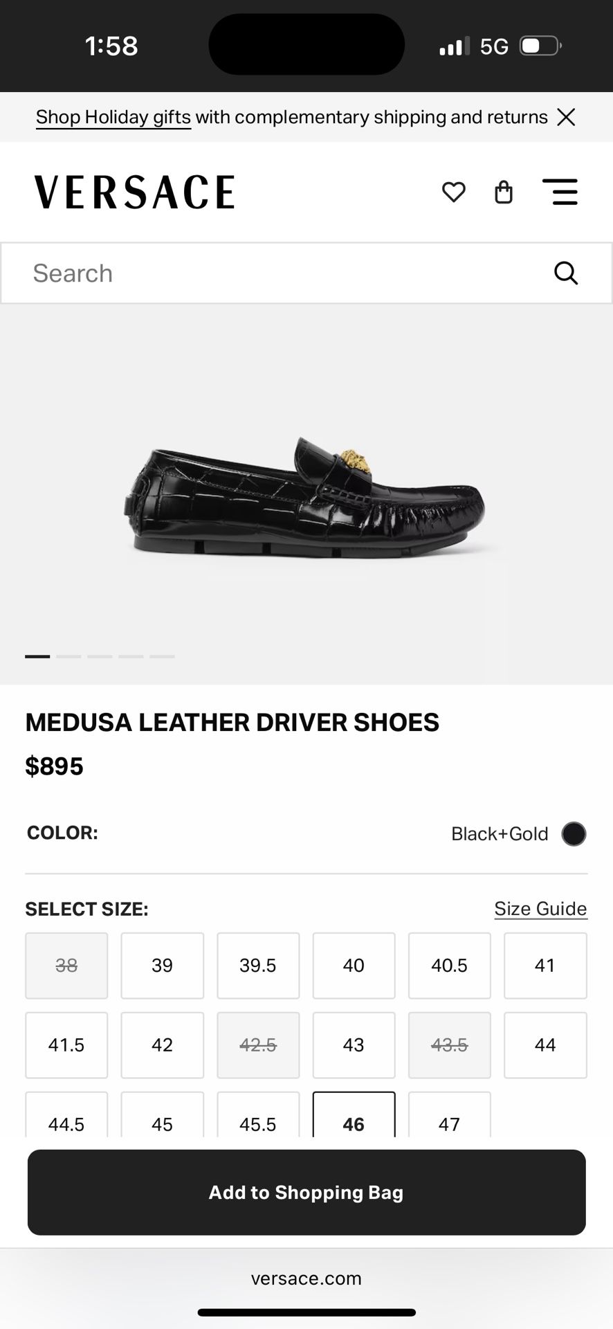 VERSACE MEDUSA LEATHER DRIVER SHOES NEW NEVER BEEN WORN SIZE 46