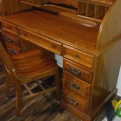 Roll Top Desk, Curio Cabinet, China Cabinet