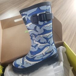 Joules Junior Unisex Shark Rain Boots, New