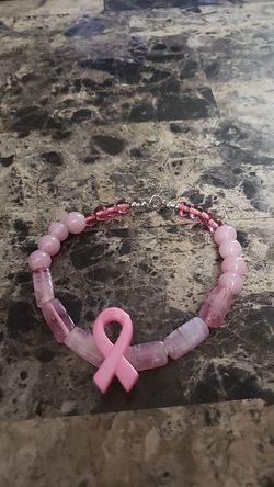 Pink breast cancer awareness bracelet