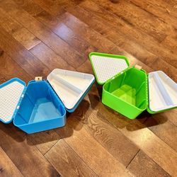 Triangle Lego/toy Carrying Case (one green, one blue)