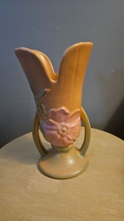 Weller Wild Rose Double Handle Pottery Vase