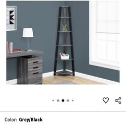 Monarch Specialties I Bookcase, 72"H, Grey/Black