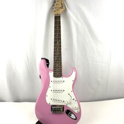 Pink Fender Squier Strat Mini electric Guitar 