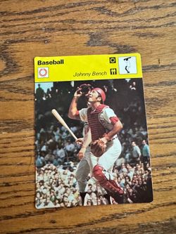 1977 Sportscaster Johnny Bench Card — Cincinnati Reds