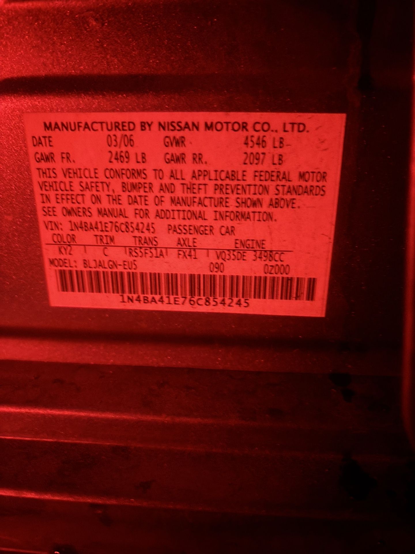 2006 Nissan Maxima Parts