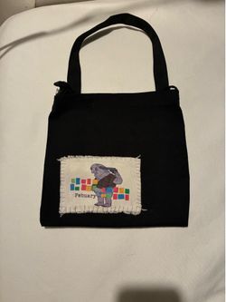 Black Canvas Crossbody Bag with Adjustable Strap