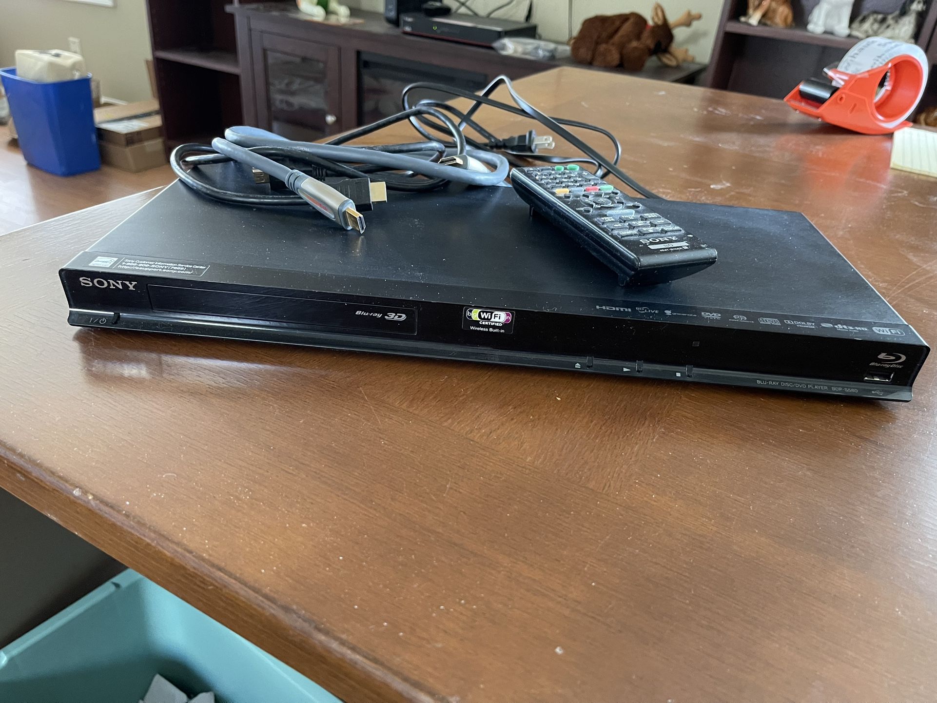 Sony Blu-Ray Player. Never Used. Complete With Books And Hardware.