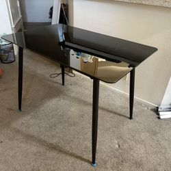 GLASS BLACK DINING TABLE 43in.x 32in