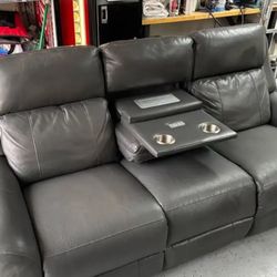 Beautiful Elegant Upscale Luxury Italian Leather All Electric Powered Sofa