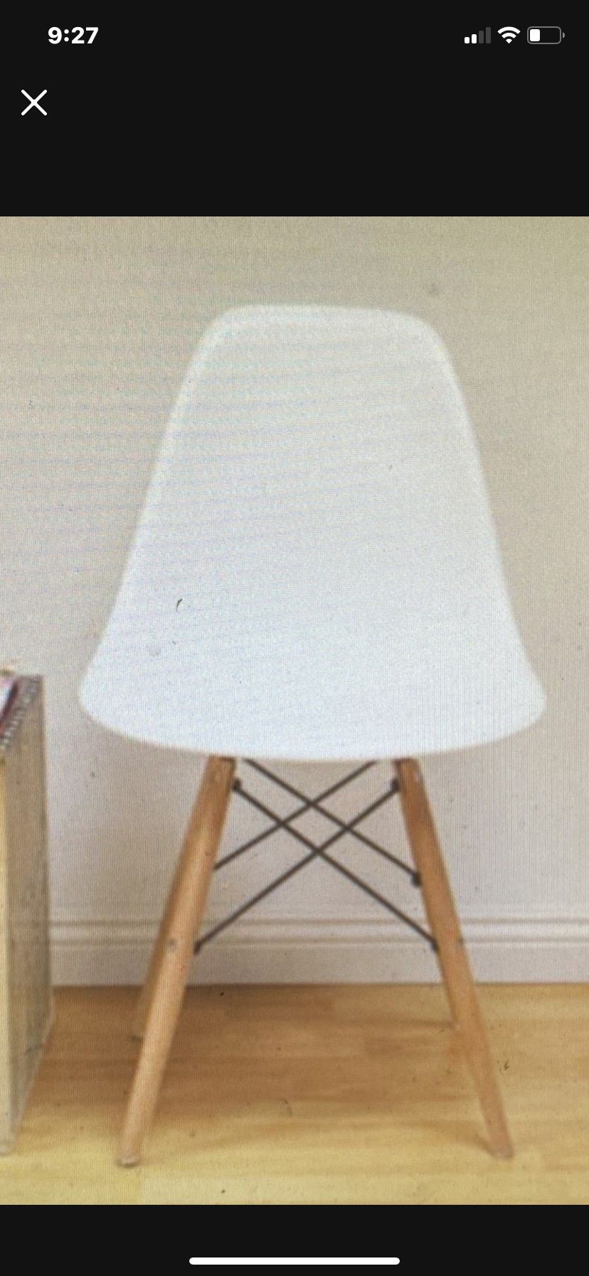 Set Of 2 Tower Dining White Chairs With Wood Legs