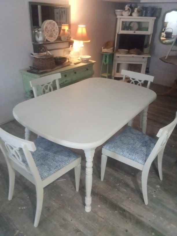 Refinished Dining Table With Four Chairs 
