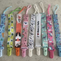 9 New Pacifier Clips $5 For The Set 