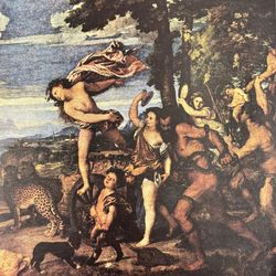 TITIAN Italy, Bacchus and Ariadne Original Vintage Fine Art Print 1930’s Printed Antique Collectible Italian Renaissance