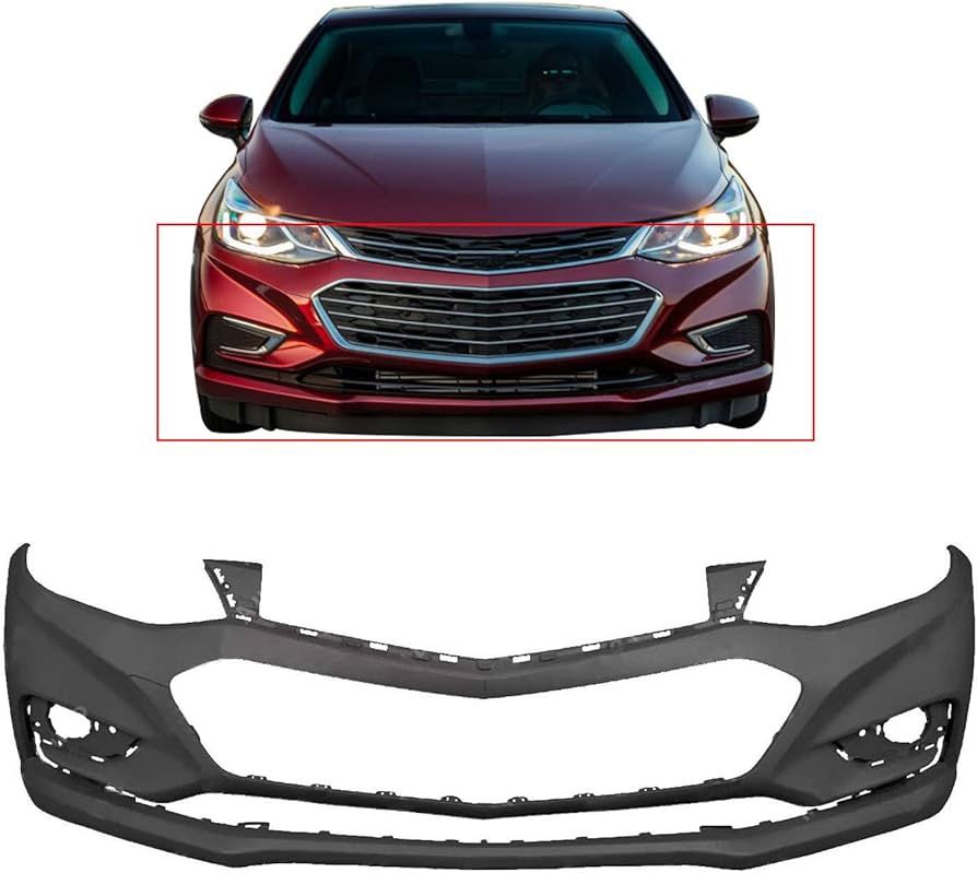 Primered Front Bumper/Rear Cover Replacement for 2016 2017 2018 Cruze