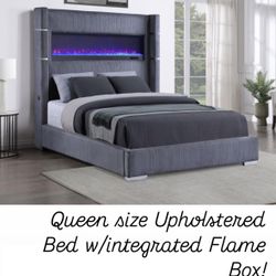 Upholstered Queen Size bed. $53 Down payment